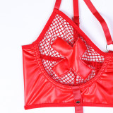 PU Matte Leather Cross Two-piece Set
