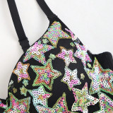 Colorful Gradient Star Fishbone Corset Strap
