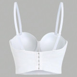 Crystal Diamond Face Fishbone Bra
