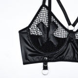 PU Matte Leather Cross Two-piece Set