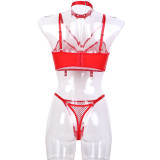 PU Matte Leather Cross Two-piece Set