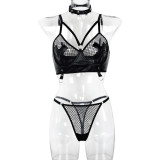 PU Matte Leather Cross Two-piece Set