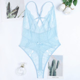 V-neck Hanging Neck and Back Hollowed Out Fun Perspective Jumpsuit
