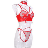 PU Matte Leather Cross Two-piece Set
