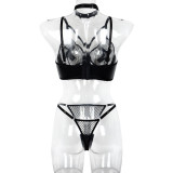 PU Matte Leather Cross Two-piece Set