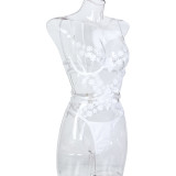Embroidered Flower Metal Fun Jumpsuit