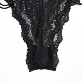 Lace Deep V Hip Strap Jumpsuit