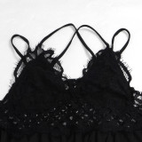 Chest Wrap Suspender Oversized Lace Dress