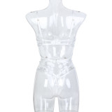 Embroidered Flower Metal Fun Jumpsuit
