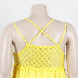 Chest Wrap Suspender Oversized Lace Dress