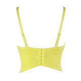 Hot Diamond Flower Fishbone Corset with Suspender Vest