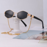 Irregular Polygonal Metal Frame Sunglasses