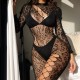Half Transparent Leopard Print Tight Jumpsuit
