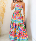 Retro Floral Print Casual Set