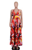Casual Sleeveless Printed Camisole Skirt