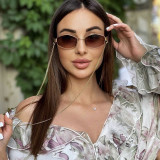 Irregular Polygonal Metal Frame Sunglasses