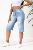 Elastic Distressed Jeans