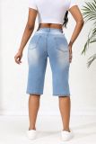 Elastic Distressed Jeans