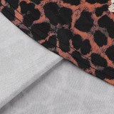 Leopard Print Suspender Dress with Hip Wrap Skirt