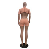 Casual Jacquard Fabric Slim Fit Jumpsuit