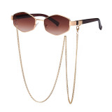 Irregular Polygonal Metal Frame Sunglasses