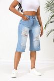 Elastic Distressed Jeans
