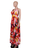 Casual Sleeveless Printed Camisole Skirt