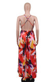 Casual Sleeveless Printed Camisole Skirt