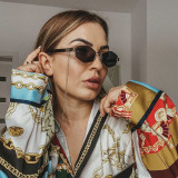 Irregular Polygonal Metal Frame Sunglasses