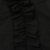 Solid Color Single Shoulder Pleated Zou Sexy Dress