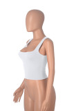 Casual Solid Color Tight Fitting Bottom Top