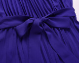 Hanging Neck Sleeveless Pleated Jumpsuit Wide Leg Pants