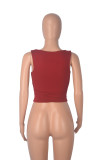 Casual Solid Color Tight Fitting Bottom Top