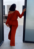 Casual Solid Color Bat Sleeve Drawstring Jumpsuit