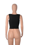 Casual Solid Color Tight Fitting Bottom Top