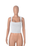 Casual Solid Color Tight Fitting Bottom Top