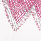 Acrylic Colored Diamond Crystal Pendant Chest Chain