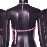 Acrylic Colored Diamond Crystal Pendant Chest Chain
