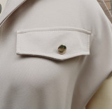 Loose single breasted waistband jumpsuit