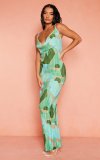 Printed Pleated Slim Fit Camisole Dress