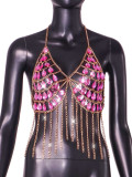 Jewel Splicing Metal Chain Tassel Chain Hanging Neck Vest