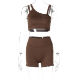 Solid Color Suspender Yoga Fitness Set