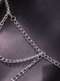 Faux Rhinestone Body Chain Tassel Vest