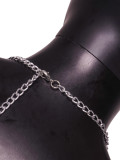 Faux Rhinestone Body Chain Tassel Vest