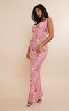 Printed Pleated Slim Fit Camisole Dress