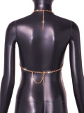 Jewel Splicing Metal Chain Tassel Chain Hanging Neck Vest