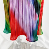 Printed Pleated Slim Fit Camisole Dress