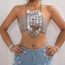 Acrylic Drip Gemstone Hollow Bra