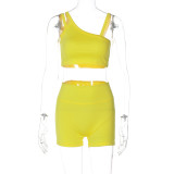 Solid Color Suspender Yoga Fitness Set