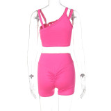 Solid Color Suspender Yoga Fitness Set